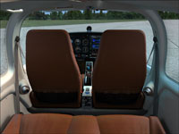 View of front seats from rear