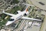 Learjet 45 with Orange Stripes
