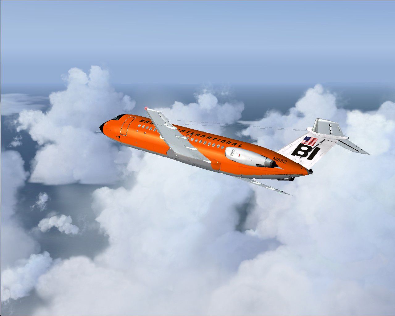 Braniff BAC One-Eleven 200 Orange for FS2004