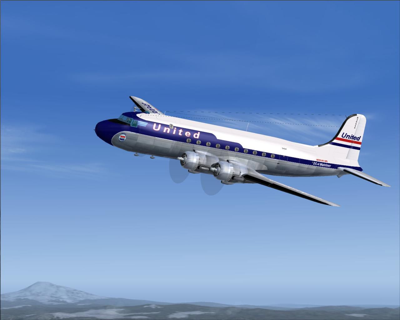 United Air Lines Douglas Dc-4 N30048 For Fs2004