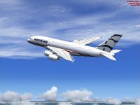 Aegean Airlines Airbus A380-800 in flight.