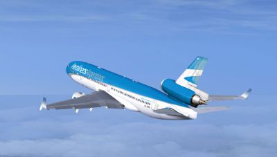 Aerolineas Argentinas McDonnell Douglas MD-11 in flight.