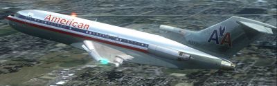 American Airlines Boeing 727-23 in flight.