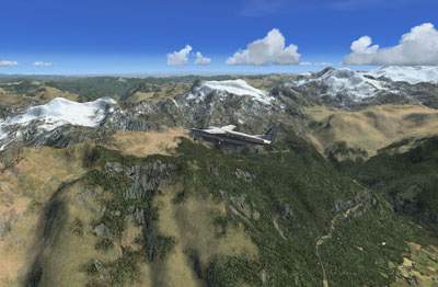 Screenshot from FSX using the AsterMesh European Scenery