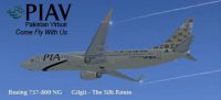 Pakistan International Airlines Boeing 737-800 NG 'Gilgit The Silk Route' in flight.