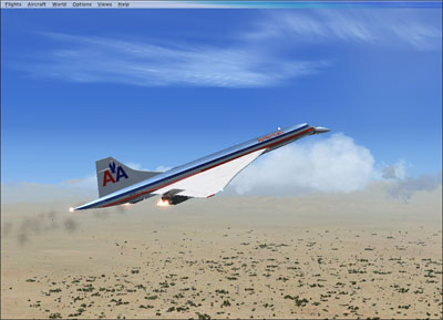 FSX Concorde in American Airlines silver livery