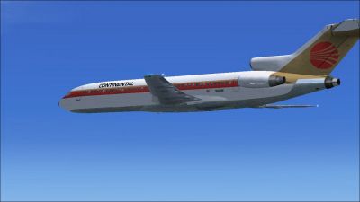 Continental Airlines Boeing 727-200 in flight.