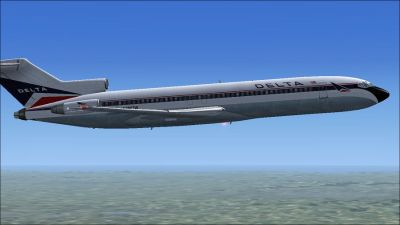 Delta Airlines Boeing 727-200 in flight.