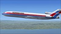 Dominicana de Aviacion Boeing 727-200 in flight.