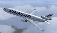 Finnair McDonnell Douglas MD-11 in flight.