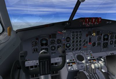 View from the cockpit of Native Boeing 727-200.