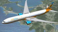 Orbit Airlines Boeing 777-300 ER in flight.