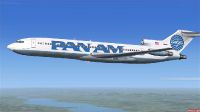 Pan Am Boeing 727-200 in flight.