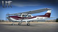 Cessna 172 on runway.