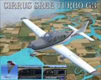 Cirrus SR22-GTS Turbo G3 in flight.