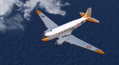 French Navy Douglas C-47D in flight.