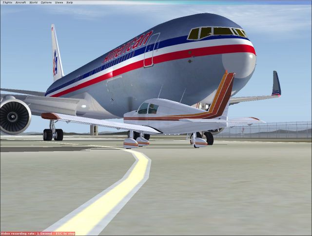 American 767 Collision. From the Microsoft Flight Simulator X gallery.