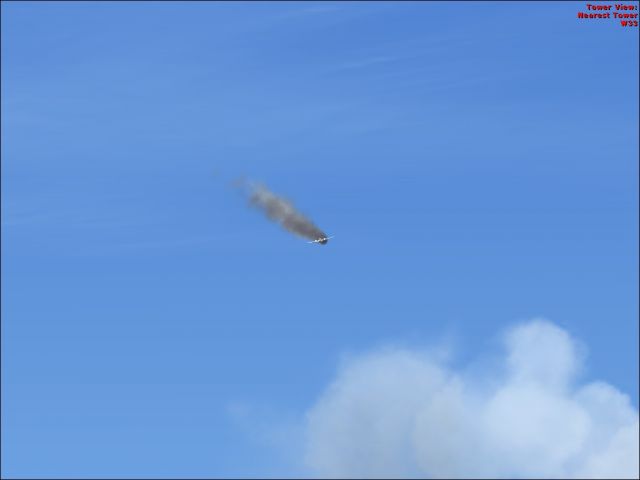 Engine fire over British Columbia 2. From the Microsoft Flight Simulator X gallery.