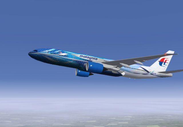 Malaysian Boeing 777-200LR for Longer Range. From the FlightGear gallery.