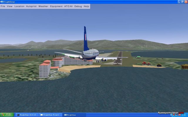United 733 landing St Maarten. From the FlightGear gallery.