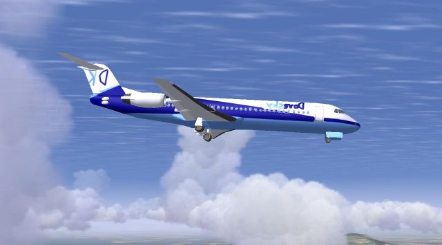 Newly painted Fokker 100. From the FlightGear gallery.