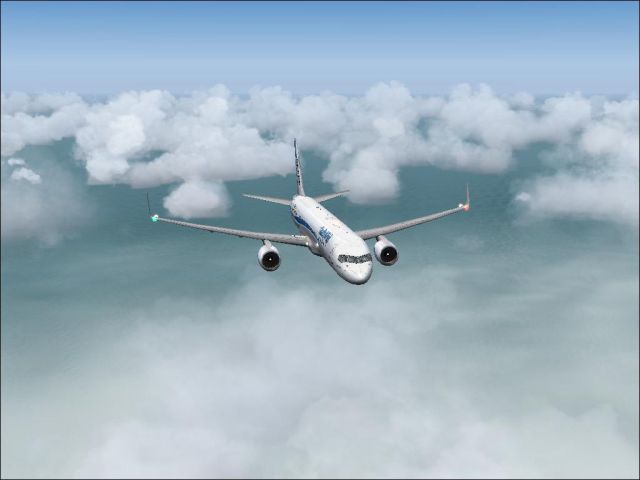 Quality Wing 757-200 in flight. From the Microsoft Flight Simulator 2004 gallery.