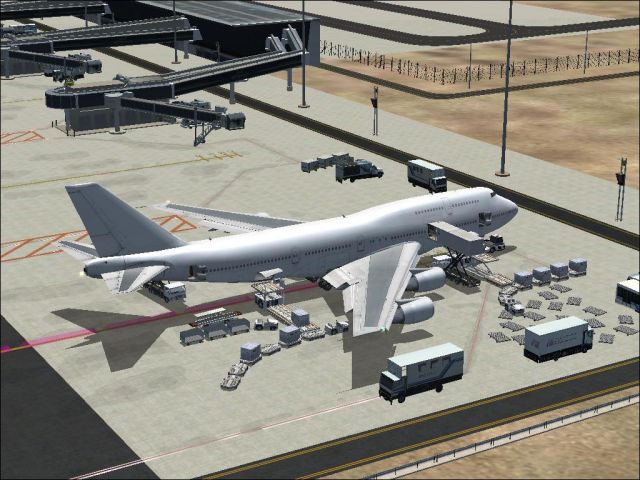 CLS B747-300 at ramp. From the Microsoft Flight Simulator 2004 gallery.