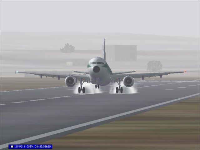 Landing on a foggy morning