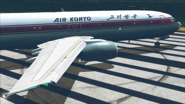 B737 in rigid North Korean Air Koryo repaint. From the Microsoft Flight Simulator 2004 gallery.