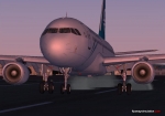 A320 touching down at Christchurch