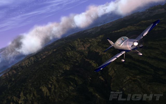 Light Aircraft over Terrain. From the Microsoft Flight gallery.