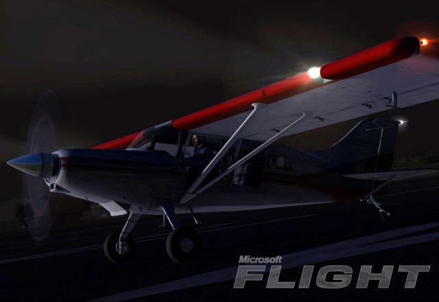 Aircraft at night. From the Microsoft Flight gallery.