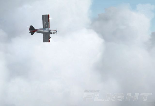 Aircraft flying in clouds. From the Microsoft Flight gallery.