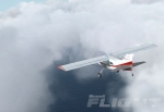 Aircraft flying over ocean