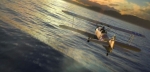 Microsoft Flight screenshot with aircraft flying over water