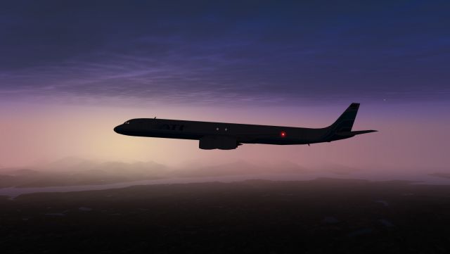 DC-8-71 Seattle Departure Sunset. From the X-Plane gallery.