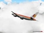 Iberia aircraft flying through clouds