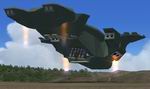 Halo's Pelican being flown in FSX.