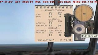 Screenshot 13 — Simulated Aircraft Bubble Sextant