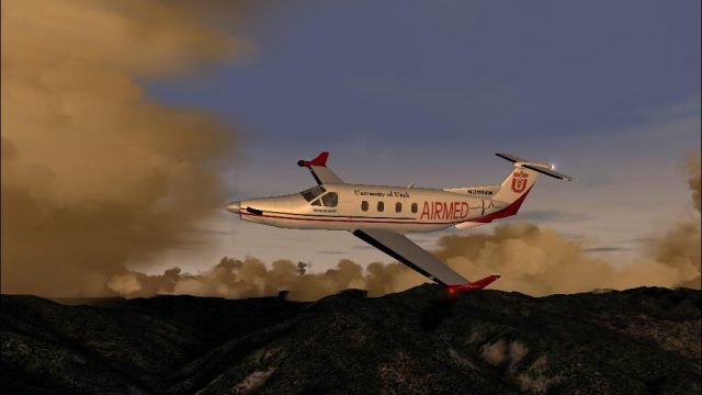Screenshot 1 — FS2002/FS2004 RCMP Pilatus PC-12, University of Utah, Air Med