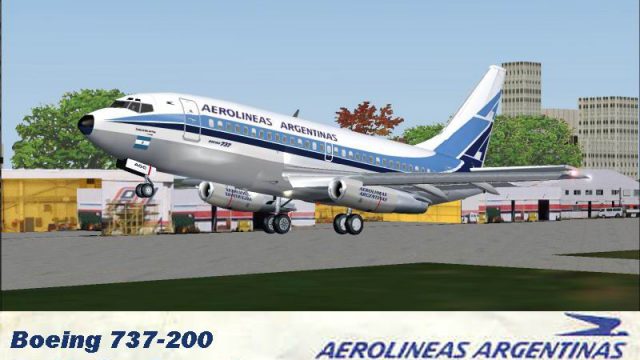 Screenshot 1 — FS2004/FS2002 Boeing 737-200 FFX Aerolineas Argentinas Old Colors