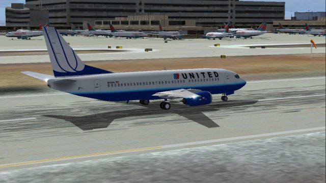 Screenshot 1 — United Airlines Boeing 737-300 (NL)