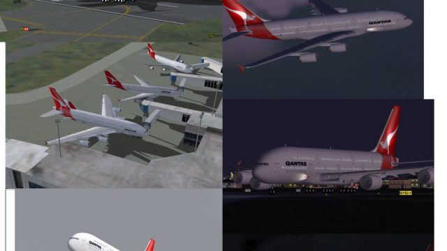 Screenshot 1 — Qantas Airbus A380 Textures