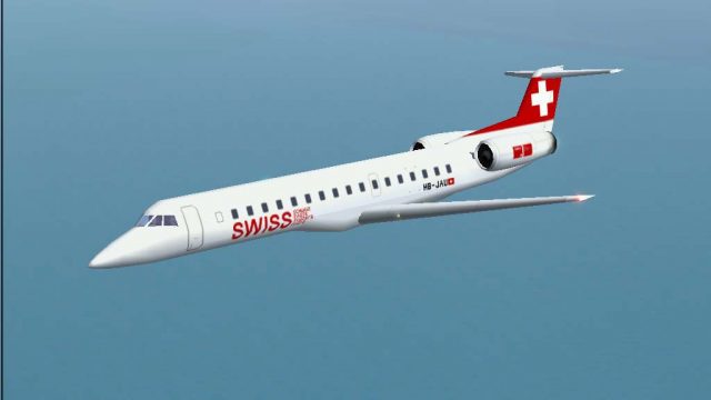 Screenshot 1 — Swiss Embraer ERJ-145 LU HB-JAU