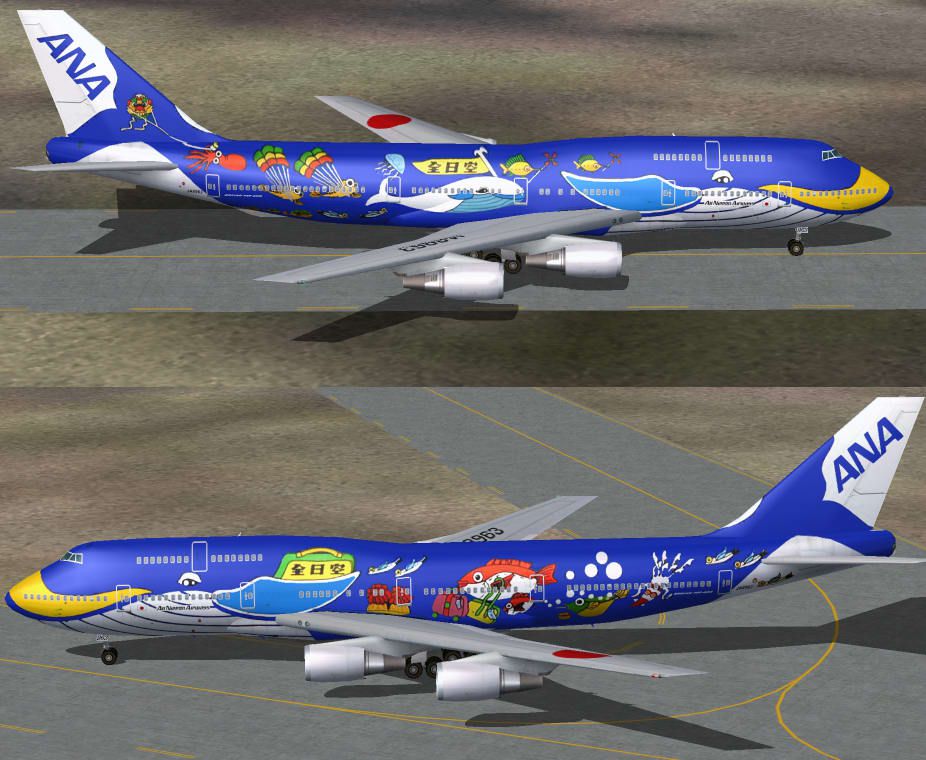 ANA Boeing 747-400D for FS2004