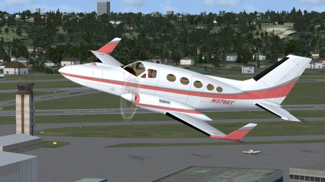 Screenshot 1 — Pink/Gray/White Cessna 414 Chancellor