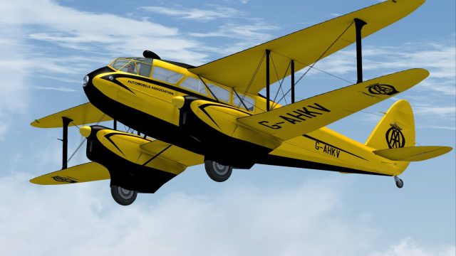 Screenshot 1 — FSX/P3D Automobile Association DeHavilland DH.89A Rapide