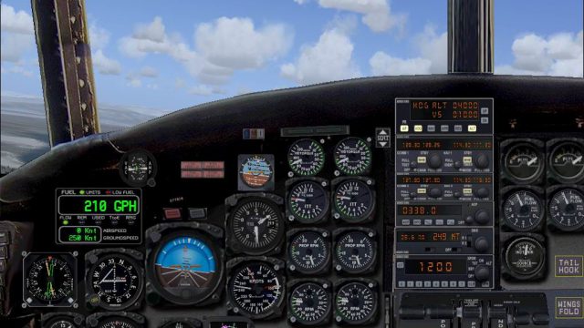 Screenshot 1 — C-2a Greyhound (or any twin-engine turbo prop aircraft) Panel