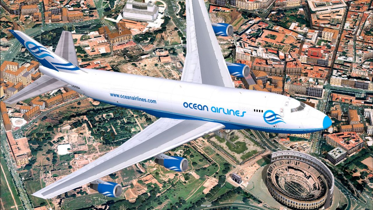 Ocean Airlines Boeing 747-230F I-OCEA for FS2004