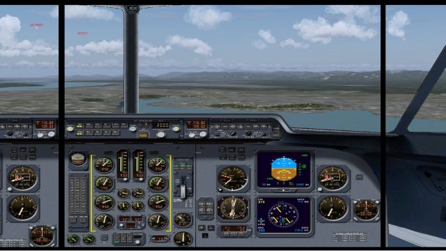 Screenshot 1 — Fokker 60 Triple Display Panel